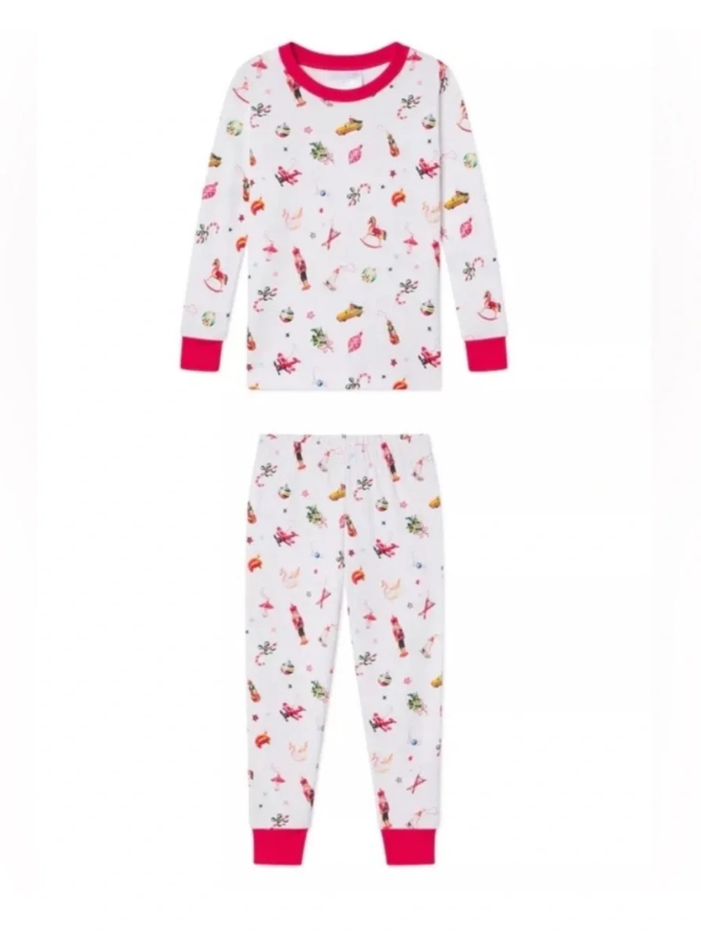 Lake Pajamas Kids Long Long Pajama Set in Ornaments SZ 8 NEW